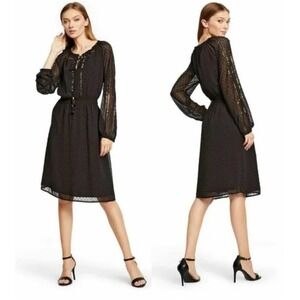Altuzarra for Target Black Swiss Dot Sequin Long Sleeve Dress‎ Size 2